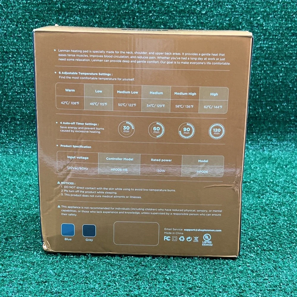 Lenmen Heating Pad Neck And Shoulders Multifold Settings HP006 New Open Box